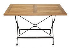 Klapptisch Florence mit Teaklehnen, 120 x 80 cm,  Zebra